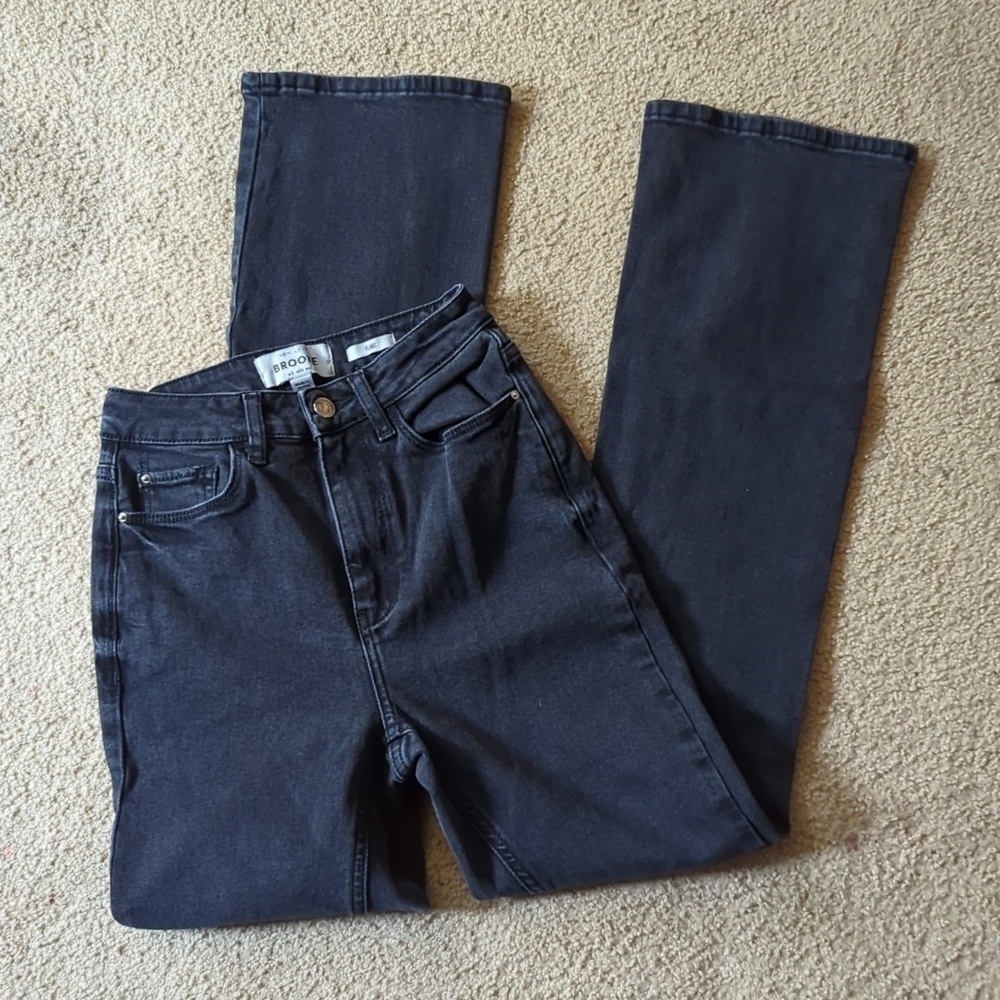 New Look Brooke Black Flare Made in Turkey Jeans Size 2